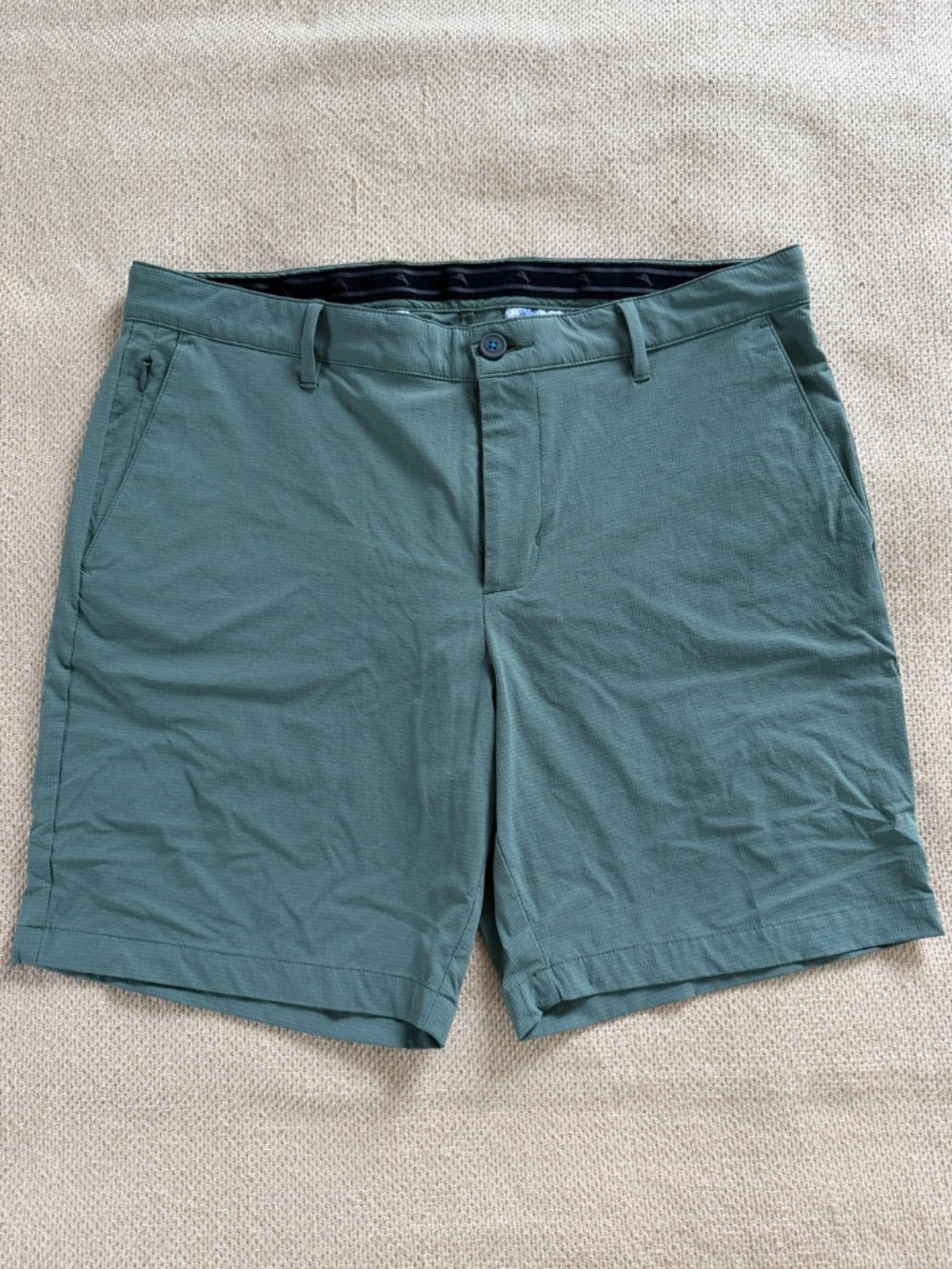 Tommy Bahama Men's Performance Shorts Size 35 Green Marlin Logo Stretch 35x8 - Picture 2 of 10